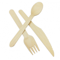 Factory direct sale eco-friendly biodegradable products flatware birch material 16cm wooden cutlery disposable